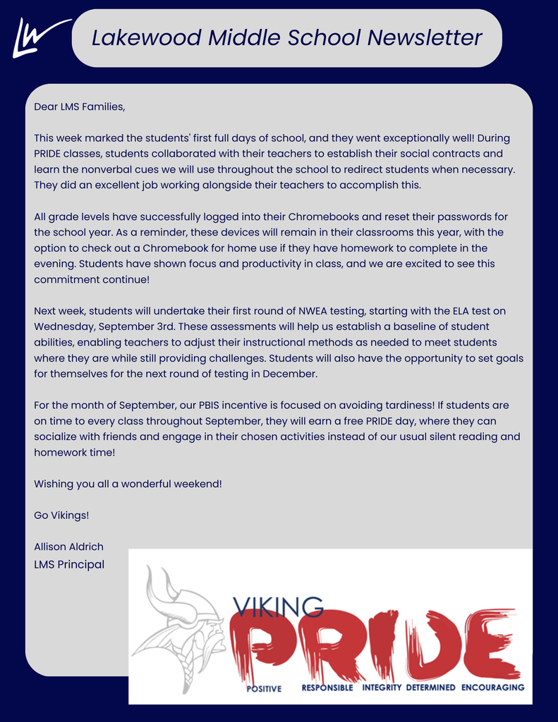 LMS Weekly newsletter