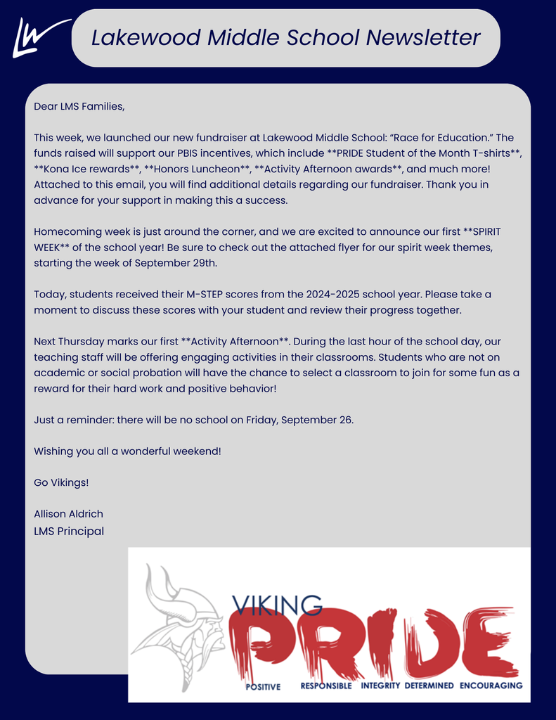 LMS Weekly newsletter 