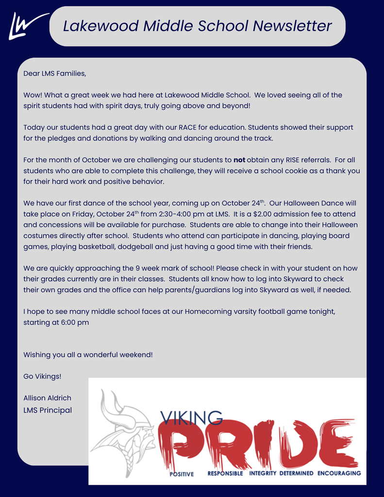 LMS Weekly newsletter