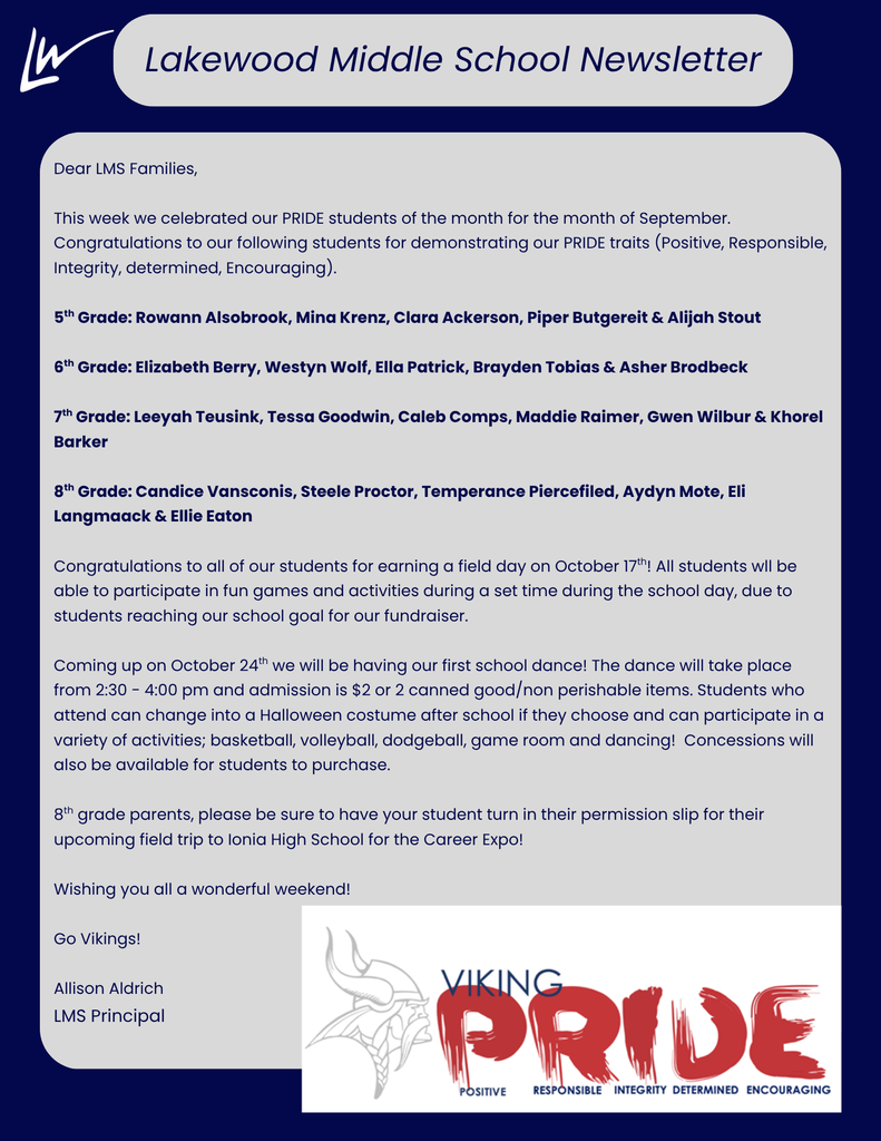 LMS Weekly newsletter