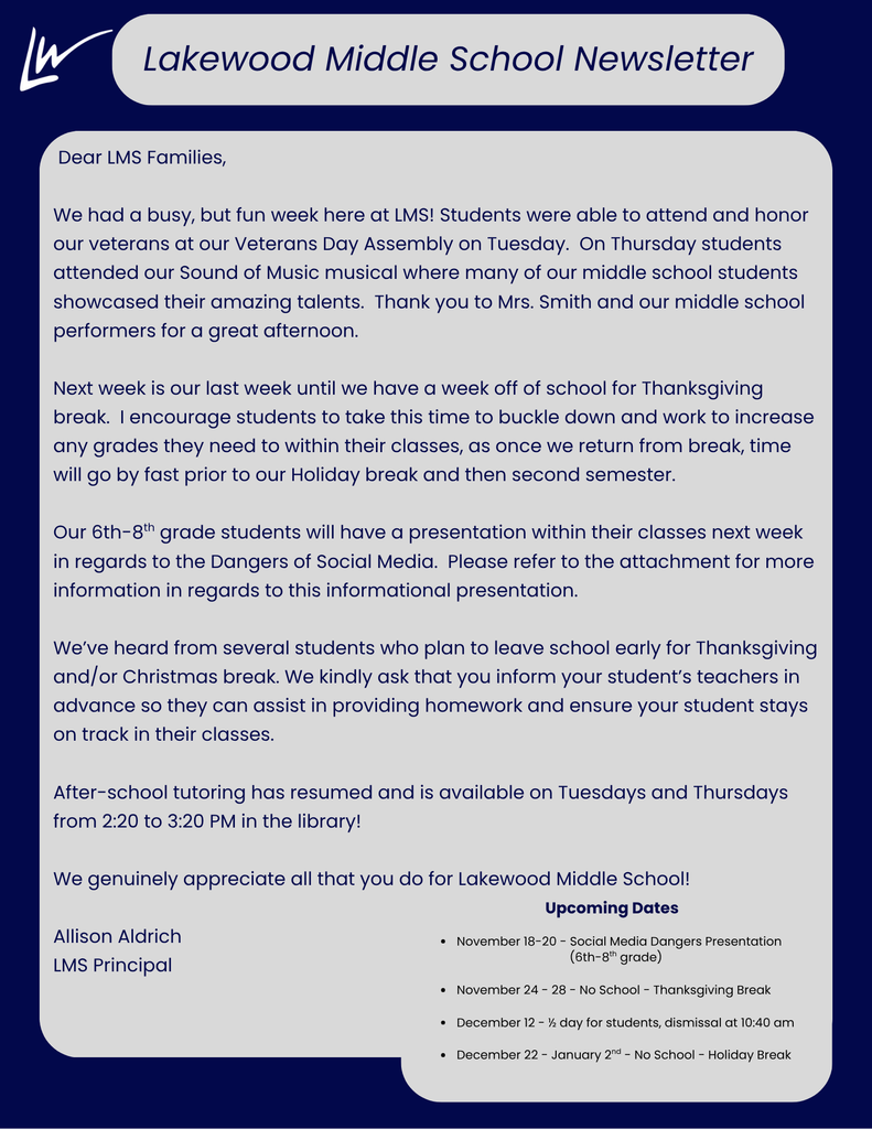 LMS Weekly newsletter 