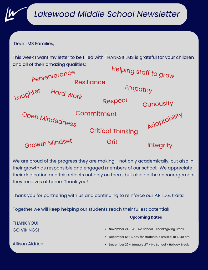 LMS Weekly newsletter 