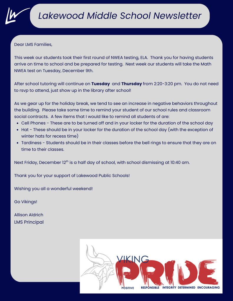 LMS Weekly newsletter 
