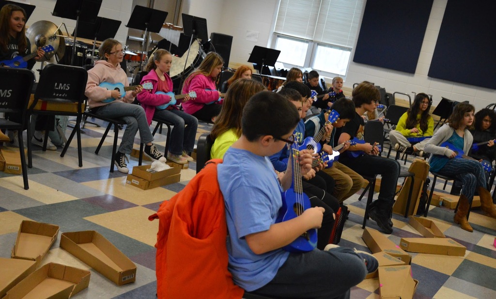 Mr. Walsh’s 5th Grade Band Students Learn the Ukulele