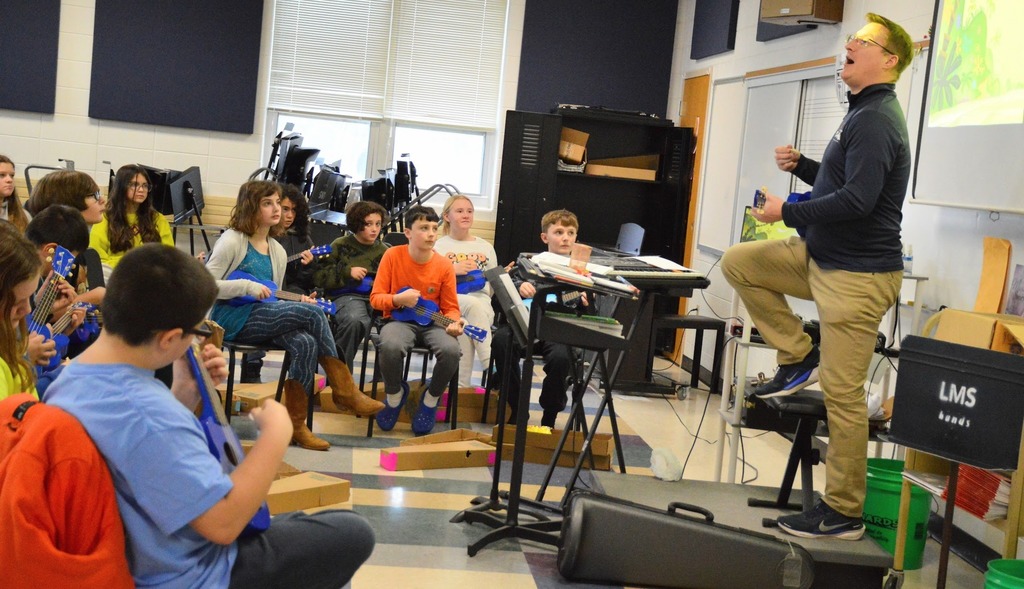 Mr. Walsh’s 5th Grade Band Students Learn the Ukulele