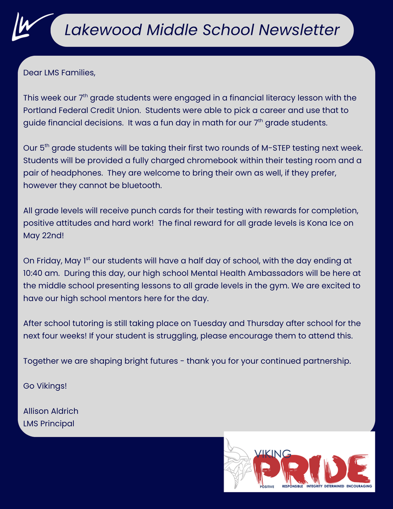 LMS weekly newsletter 