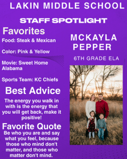 LAKIN MIDDLE SCHOOL STAFF SPOTLIGHT