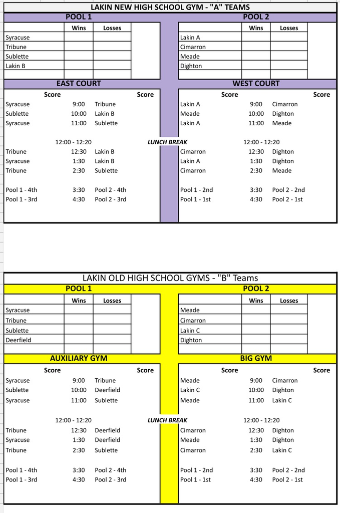 tourney info