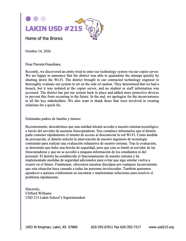 Copier Server Breach