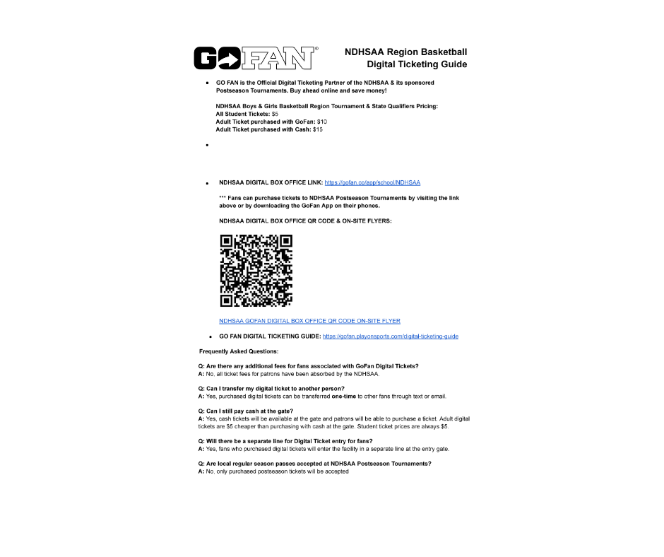 Region 2 Boy's Basketball Digital Ticketing