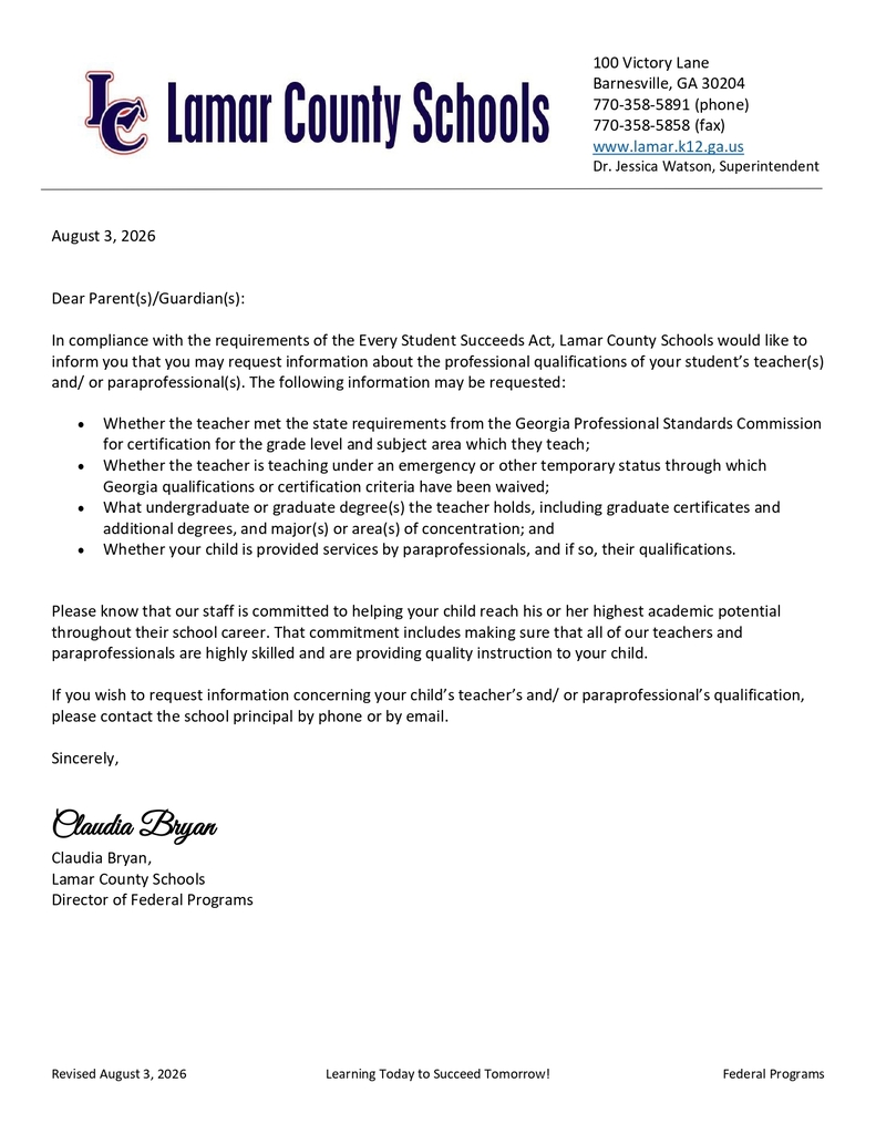 district letter spanish