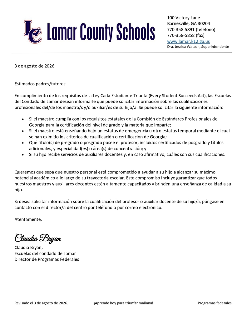 district letter