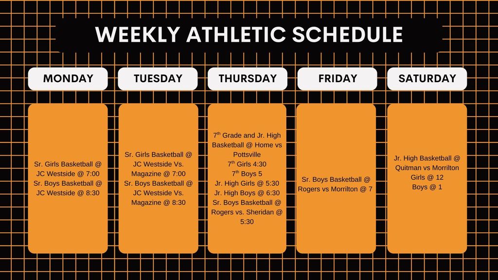 Weekly Athletic Schedule