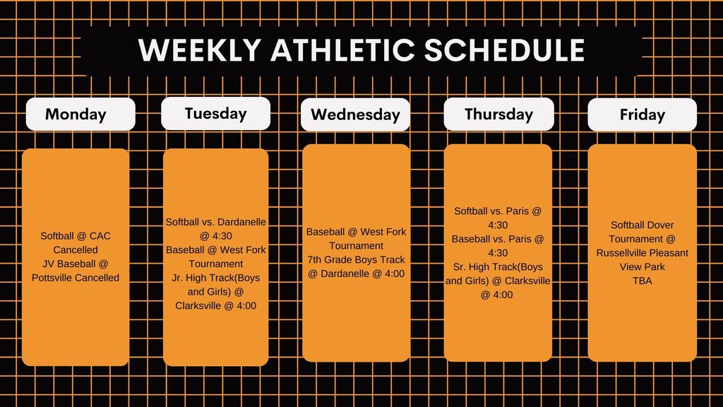 Weekly Athletic Schedule (5)