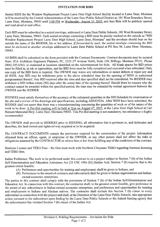 Invitation to Bid_HS Windows_July 2025