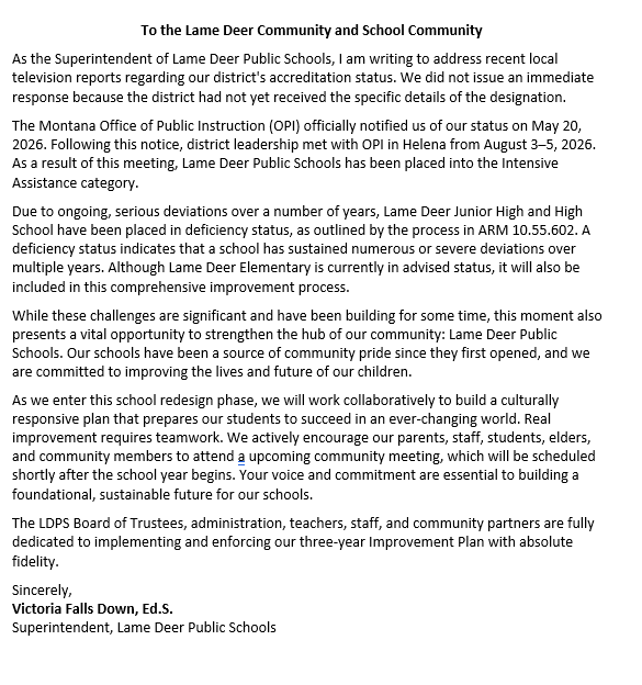 District's accreditation status 2026