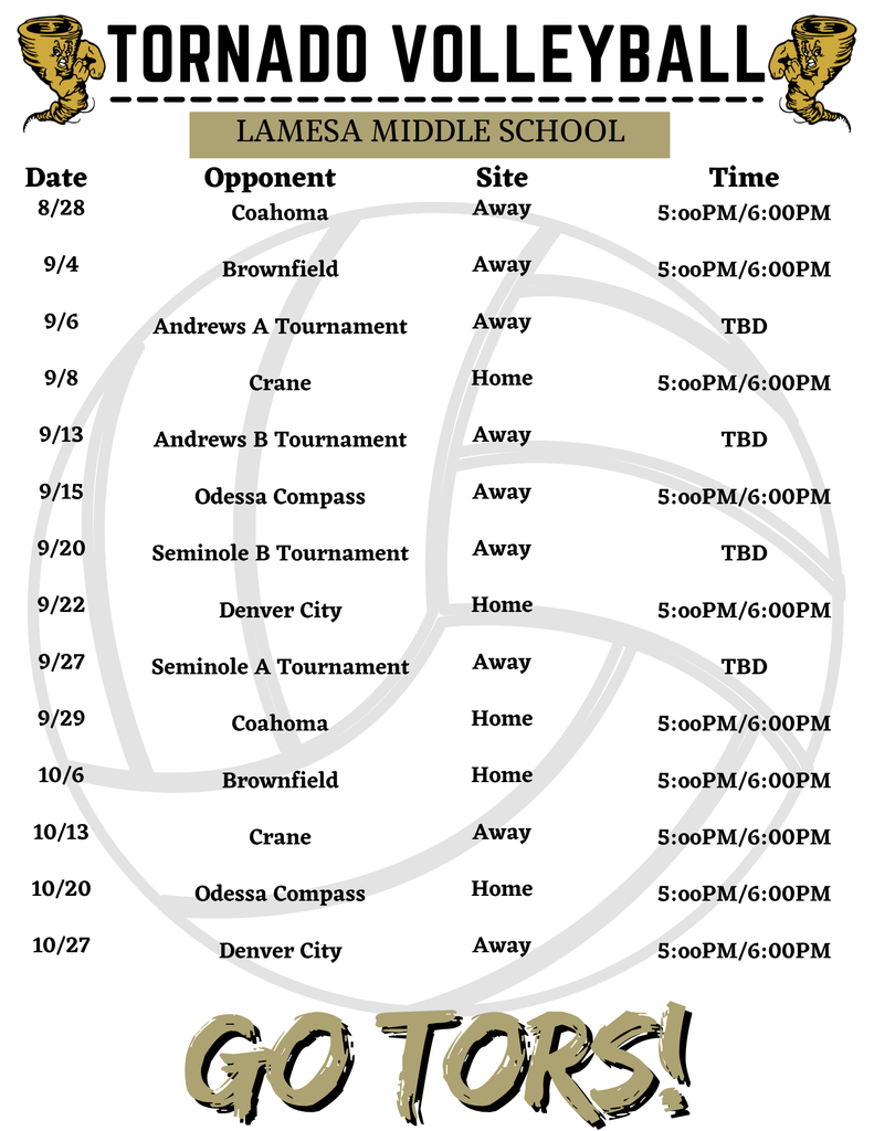 LMS Volleyball Schedule