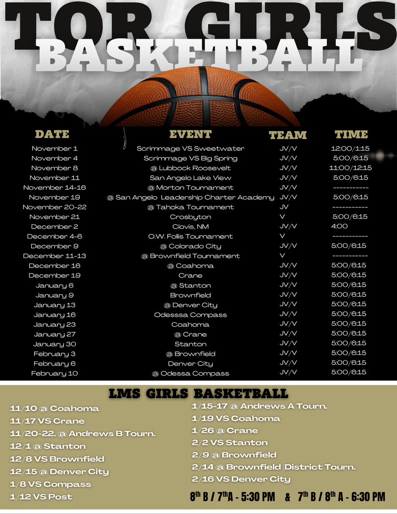 Girls Basketball Schedule