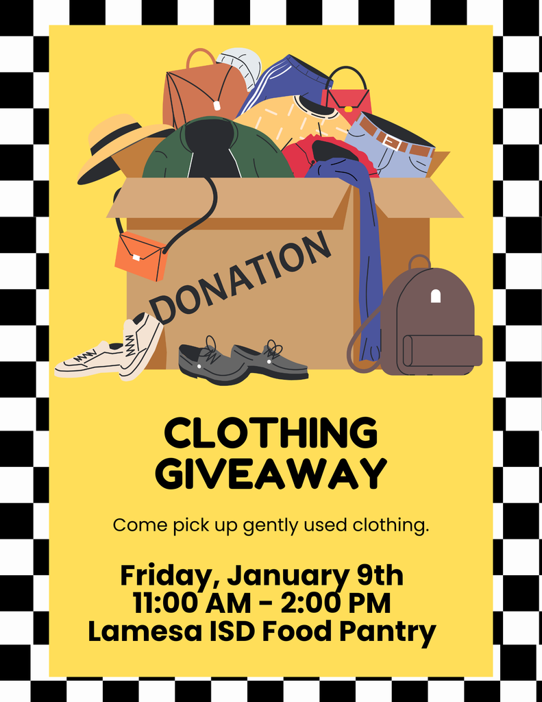 Yellow and Brown Modern Clothing Drive Flyer (1)