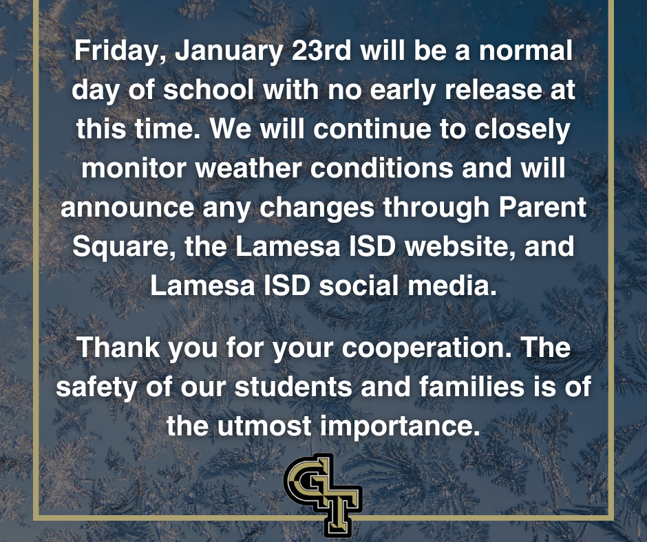 Due to the disaster declaration for our city and the need for repairs on our campuses, tomorrow, Friday, July 2nd, will be the last day of summer school