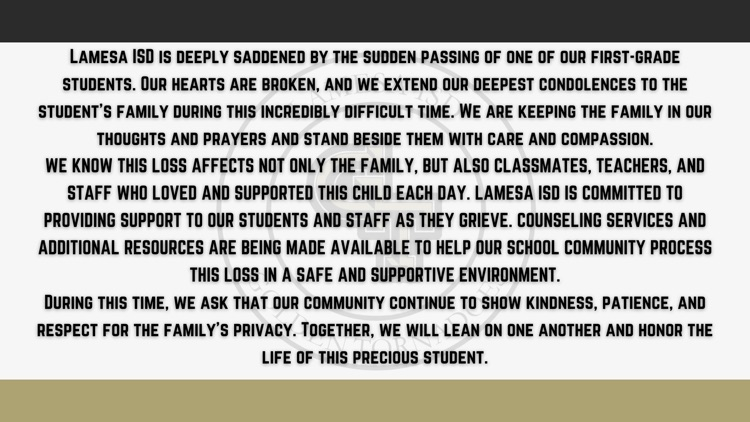 statement from Lamesa ISD