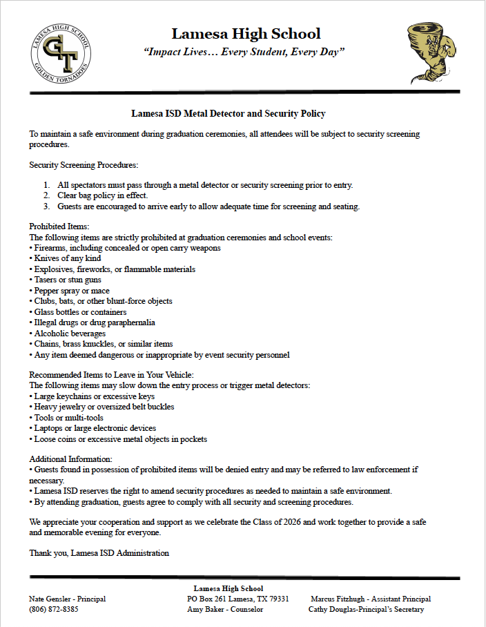 Metal Detector Policy