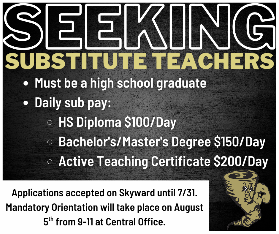 Substitue Teacher Job Posting
