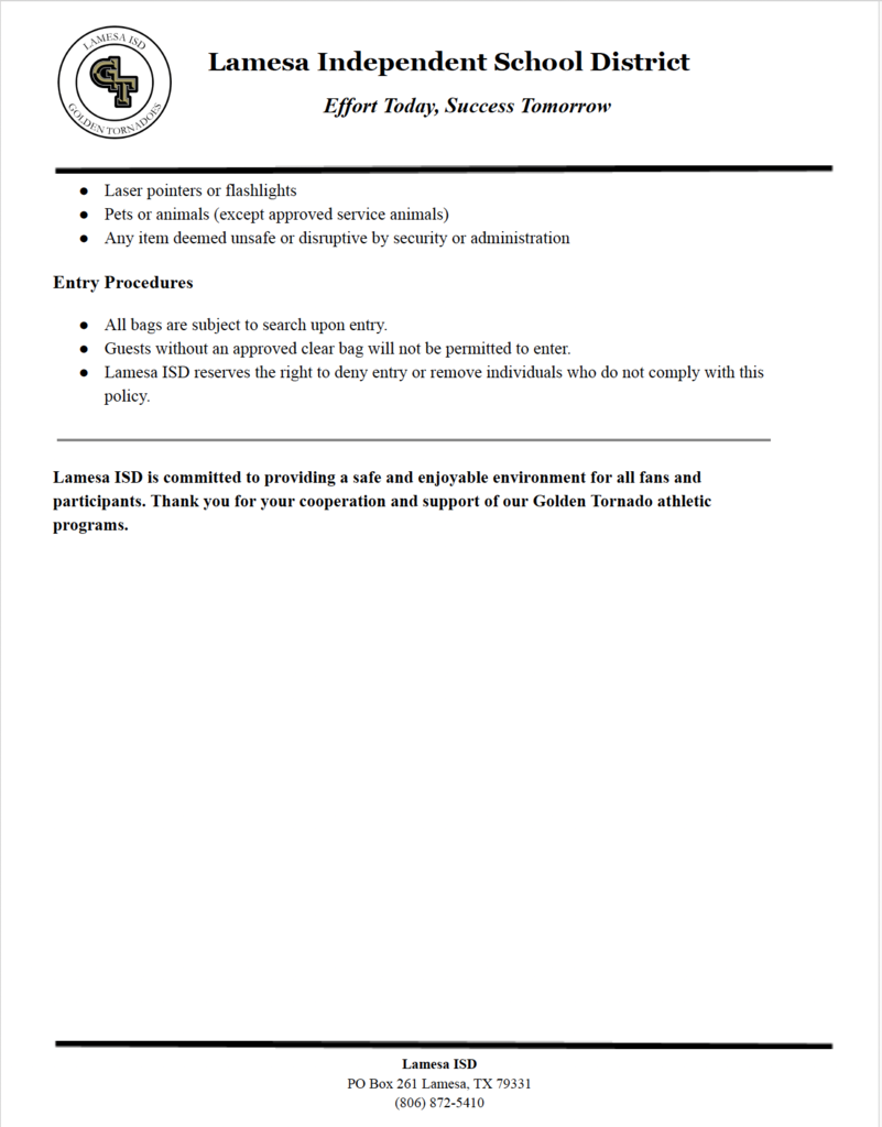 Clear Bag Policy Page 2