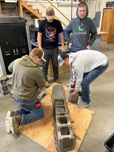 laying first row of block