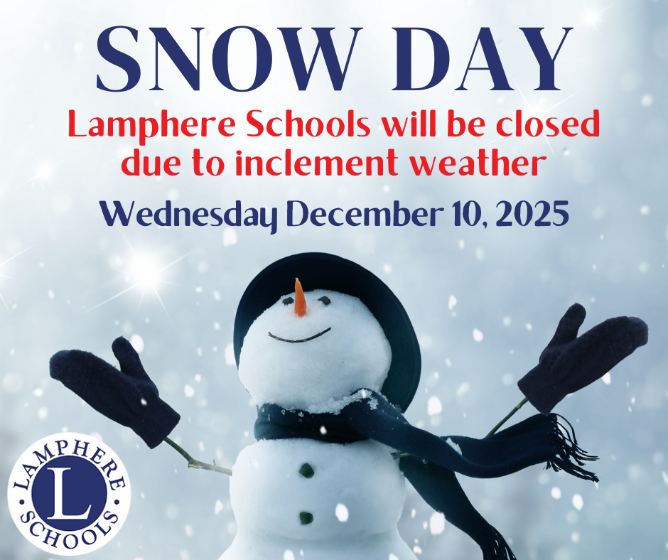 snow day for lamphere schools on wednesday december 10, 2025. all school is cancelled.