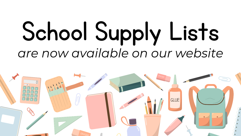 School Supplies now Available