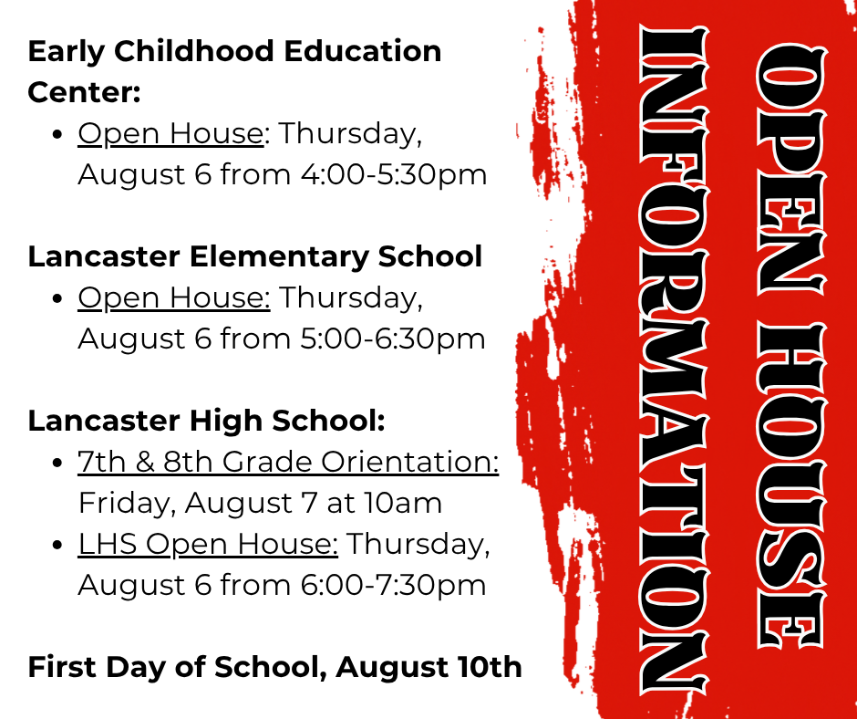 Back to school information.  Information on this flyer is also in the article.