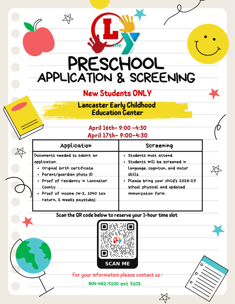 PreK Application and Screening Information. Article has more details.
