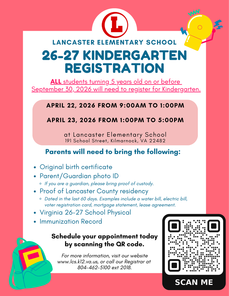 Kindergarten Registraiton is upcoming. See the news article for details