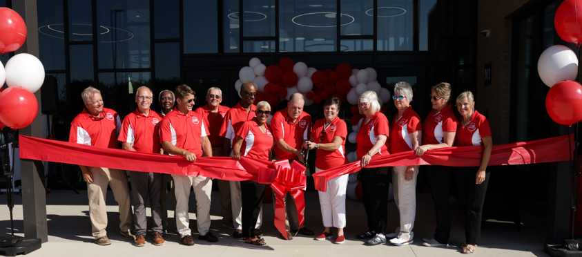 Board of Supervisors and School Board cutting the LHS Ribbon