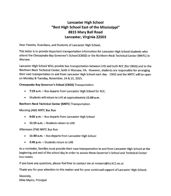 CBGS and VOTECH Letter 