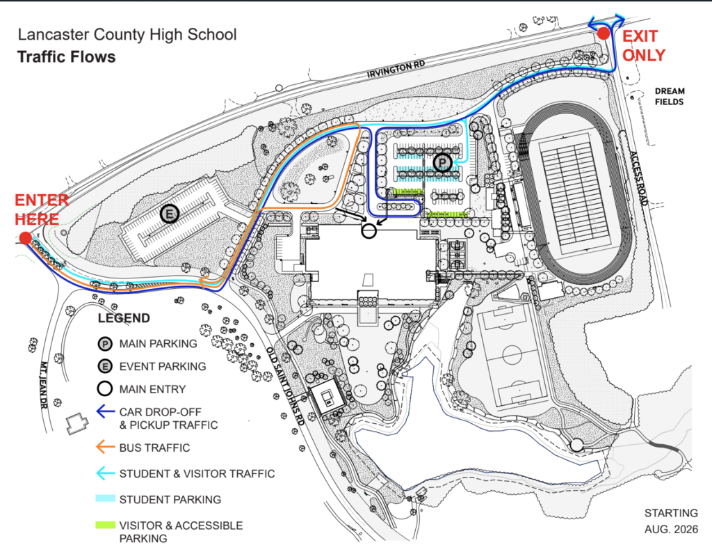 Map of LHS Traffic Pattern.