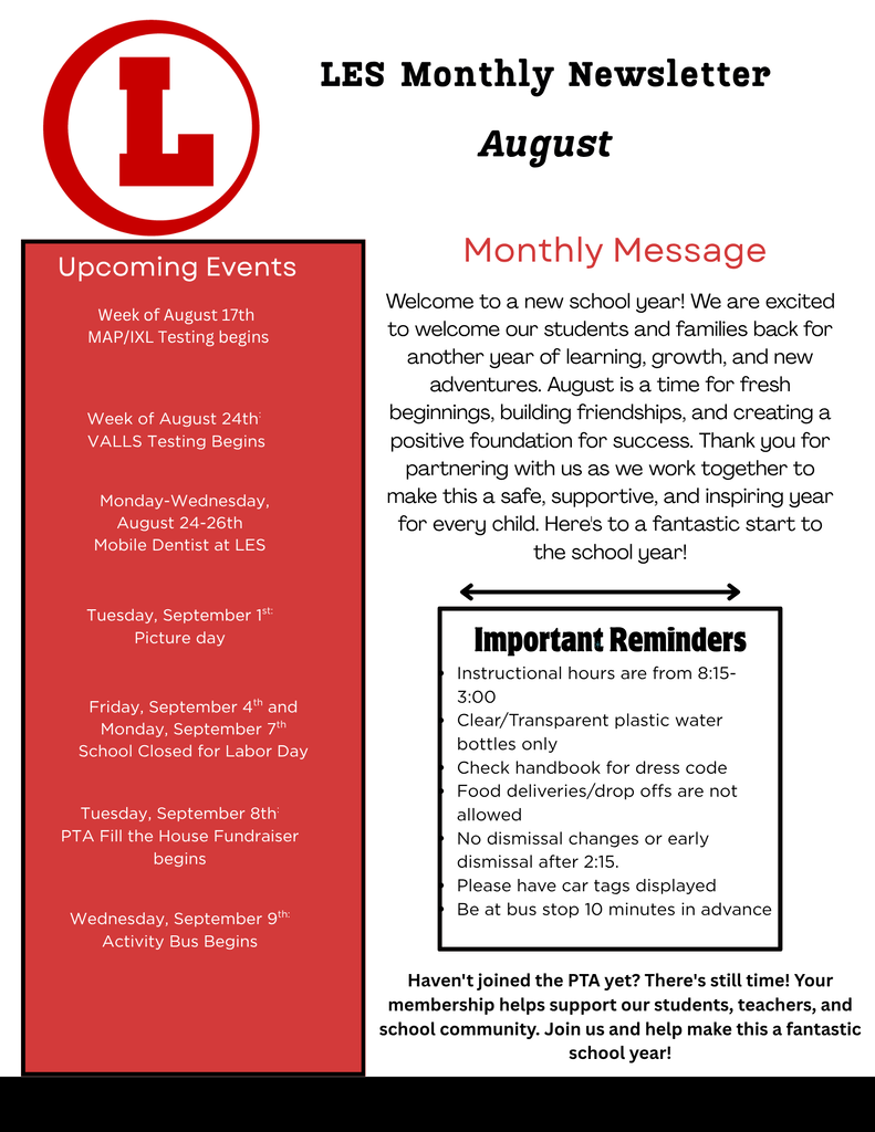 LES August Newsletter