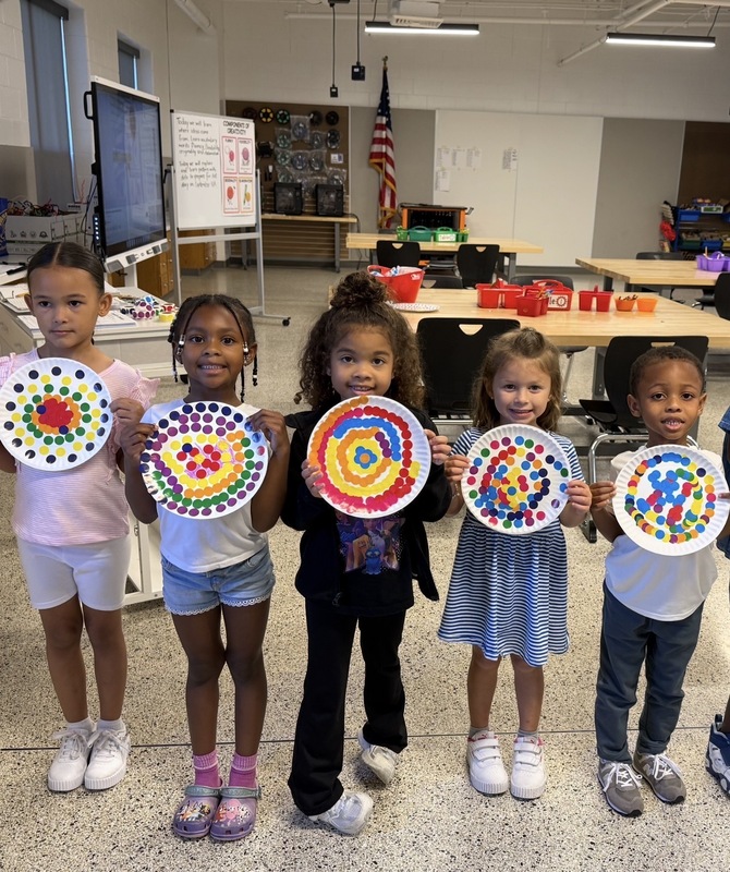 Kindergarten Students on Dot Day