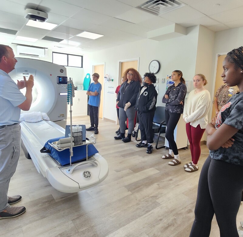 7th and 8th grade students exploring the healthcare field