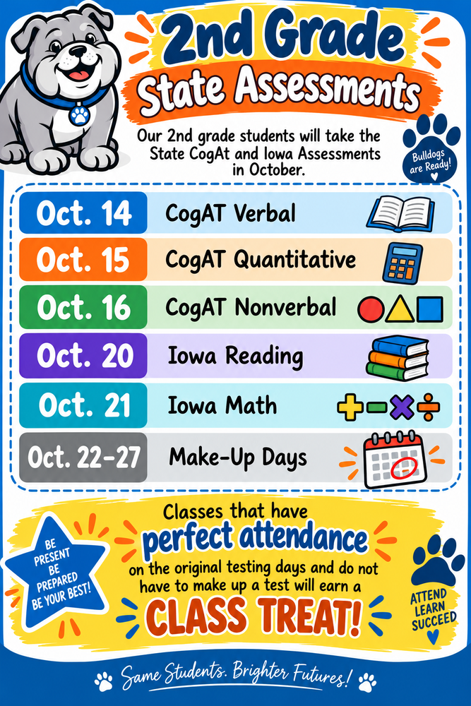 State Testing Dates for 2nd Grade