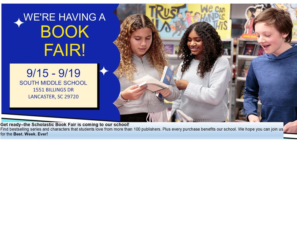 Book Fair 9/15-9/19, 2025 Flyer