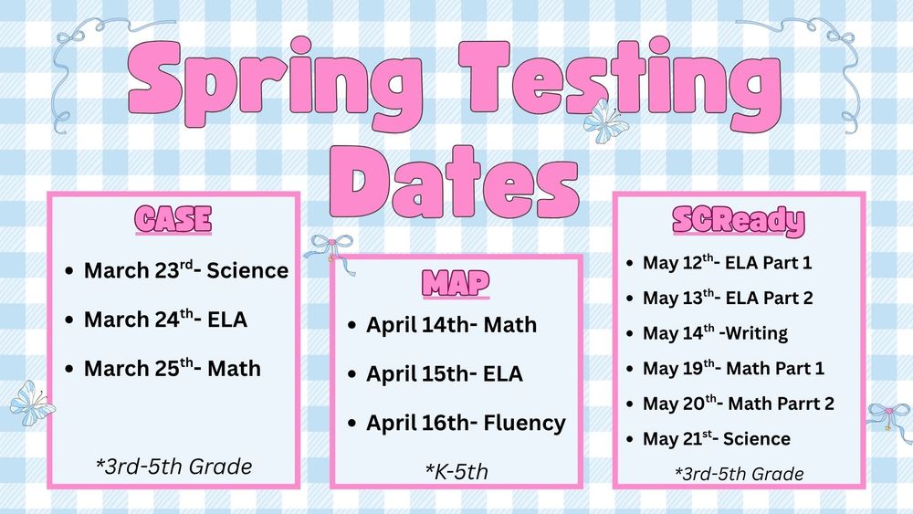 spring testing dates