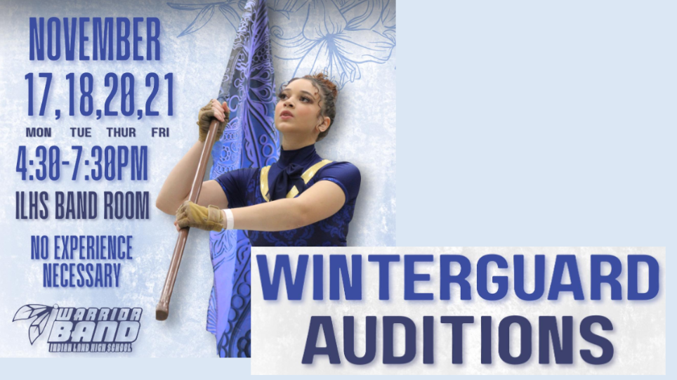 Picture of a girl with a winterguard flag