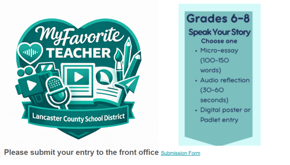 image of a heart with school supplies and media tools