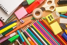 pile of school supplies