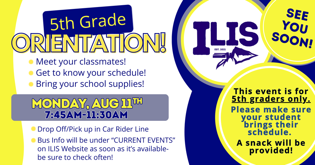 5th Grade Orientation; students only