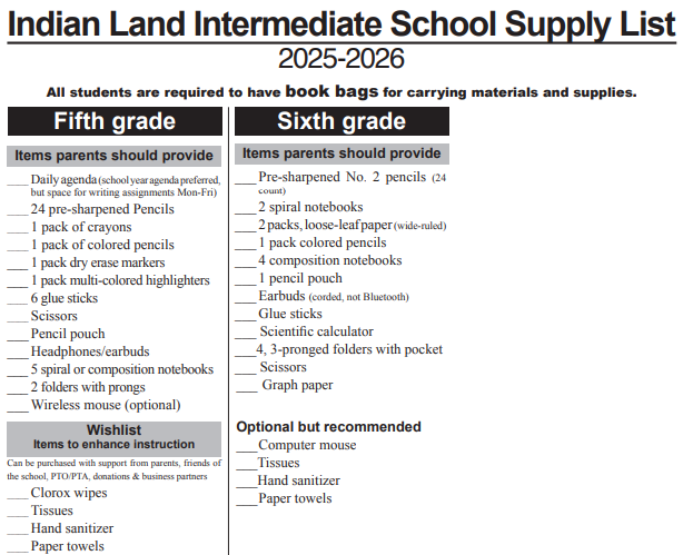 School Supply List can also be found on the LCSD website under elementary schools