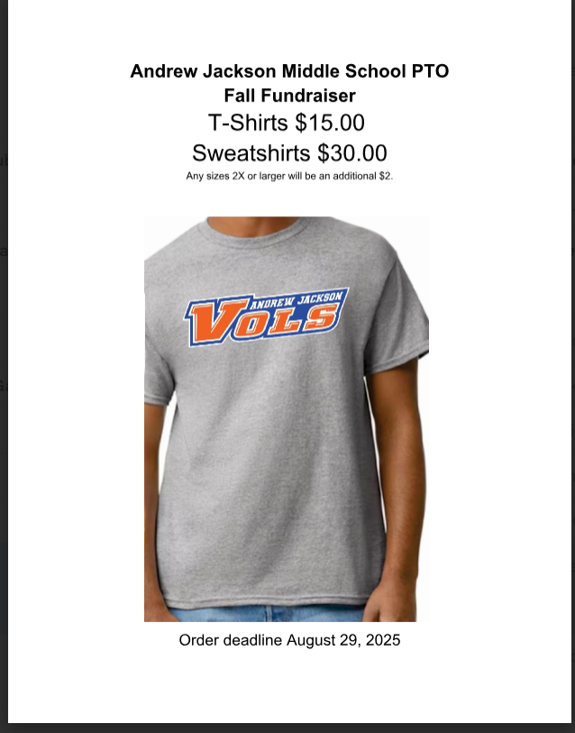Andrew Jackson Fall Fundraiser T Shirt