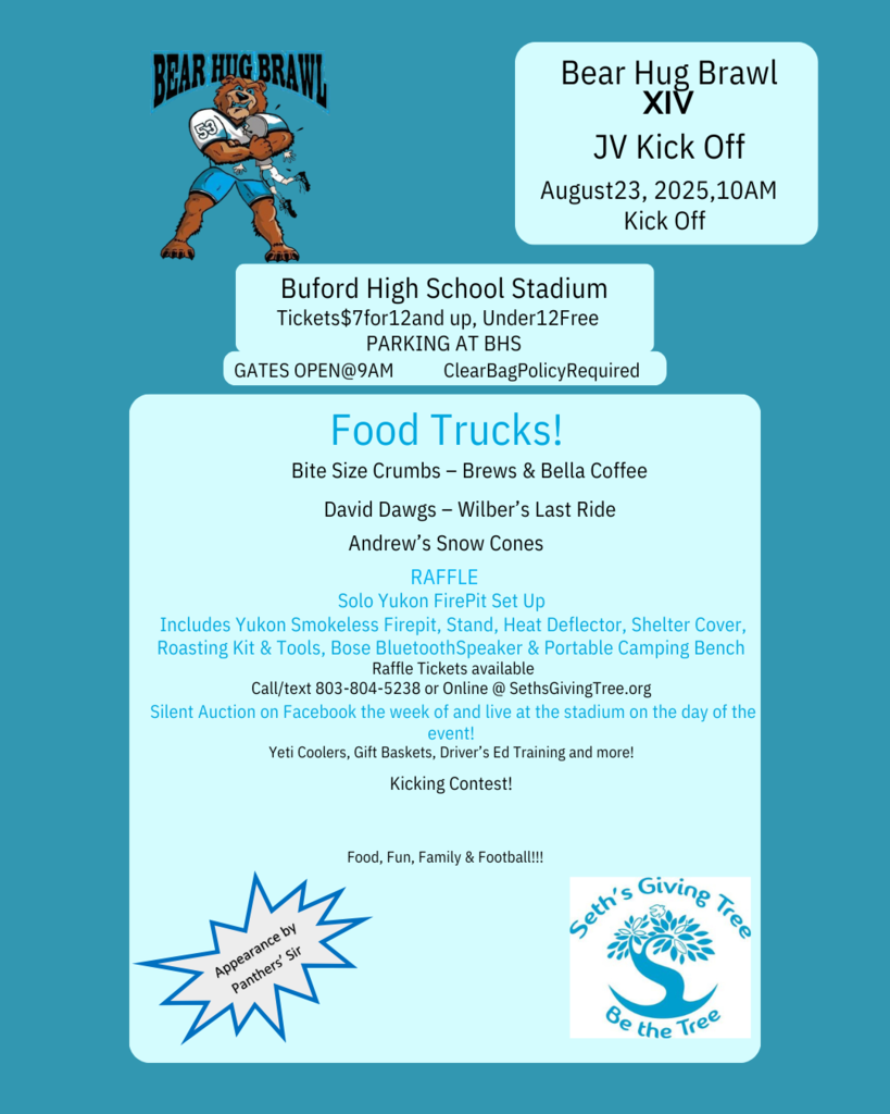 Bear Hug Brawl at Buford High School Stadium on Saturday, August 23rd.